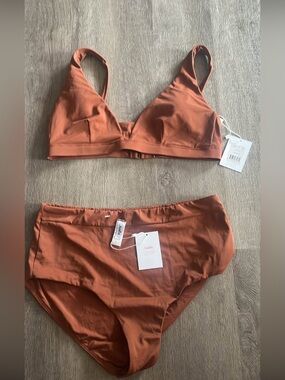 Andie Rust-Tone High-Waist Bikini set